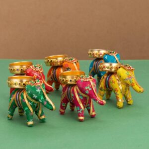 Handcrafted Elephant Tealight Candle Holder diwali dubai