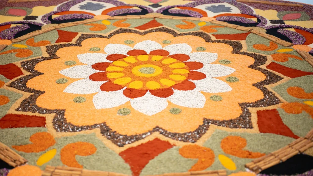 Diwali in Dubai - Rangoli display - rangoli of spaces - dubais largest at waterfront market