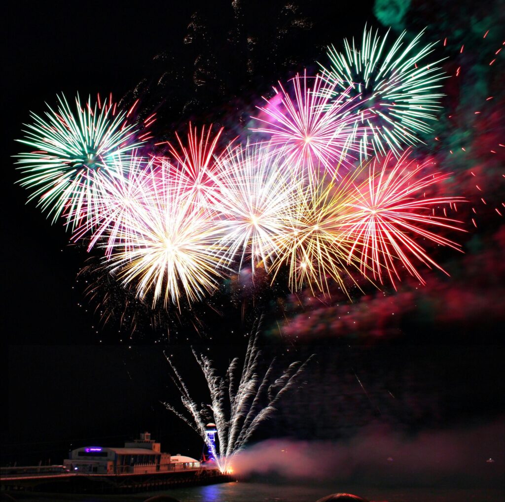 Spectacular fireworks display lighting up the night sky in Global Village and Al Seef Dubai for Diwali