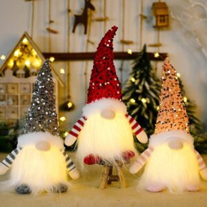 3PCS Light Up Christmas Elf Gonk for Xmas Party Decor