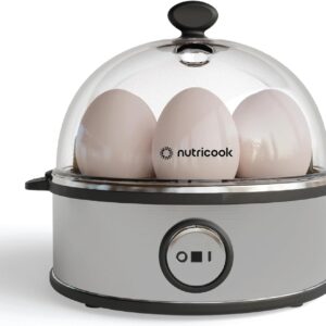 NutriCook Rapid Egg Cooker: 7 Egg Capacity Electric Egg Cooker for Boiled Eggs, Poached Eggs, Scrambled Eggs, or Omelettes