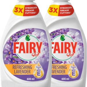 Fairy Lavendar Liquid Dishwashing Soap 600mlx2