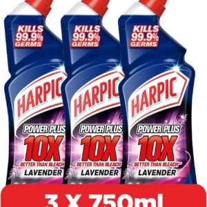 Harpic Power Plus Toilet Cleaner, Lavender Scent, 750ml x 3