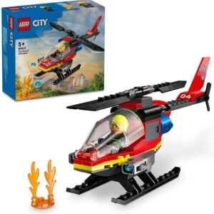 LEGO City Fire Rescue Helicopter Toy for 5 Plus Year Old Boys & Girls