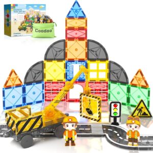Magnetic Tiles Road Set with Crane