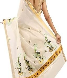 Kerala Kasavu Kuthampully Saree