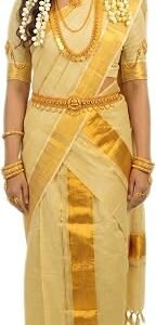 Kerala Traditional Flora Tissue Kasavu Set