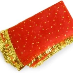 Aksharveda Mata Chunri – Red with Golden Border